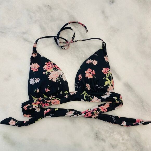 Victoria's Secret Floating Floral Halter Push-up Bikini Top Multicolor Small - Picture 1 of 3